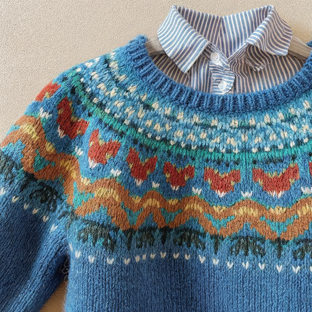 SYLVIE | Pull Maille Jacquard Fleuri Sophie