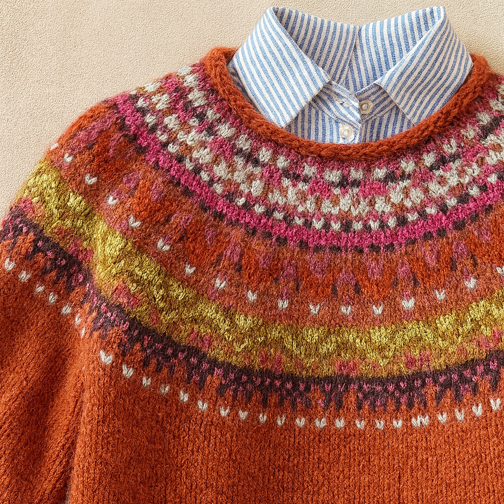 SYLVIE | Pull Jacquard Terracotta Juliette