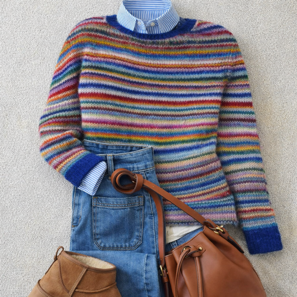 SYLVIE | Pull Maille Rayures Multicolores Isabelle