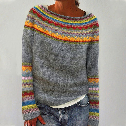 SYLVIE | Pull Maille Empiècement Arc-en-ciel Sylvie