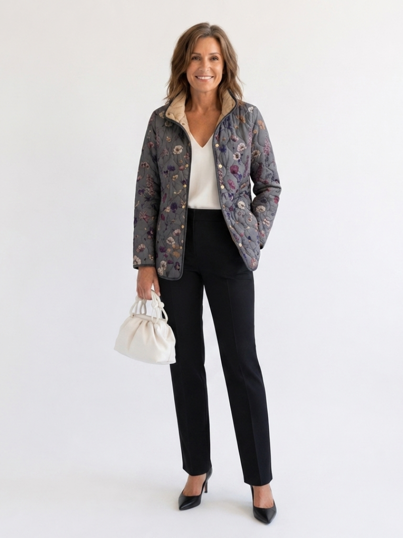 SYLVIE | Veste Matelassée Fleurs Séchées Nathalie