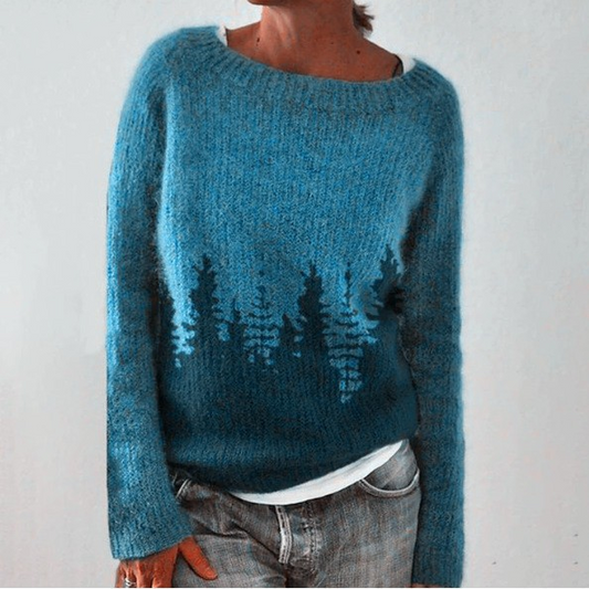 SYLVIE | Pull Maille Motif Forêt Brigitte