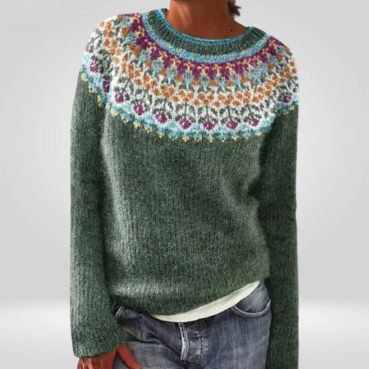 SYLVIE | Pull Maille Vert Sauge Véronique