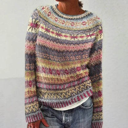 SYLVIE | Pull Maille Rayures Pastel Nicole