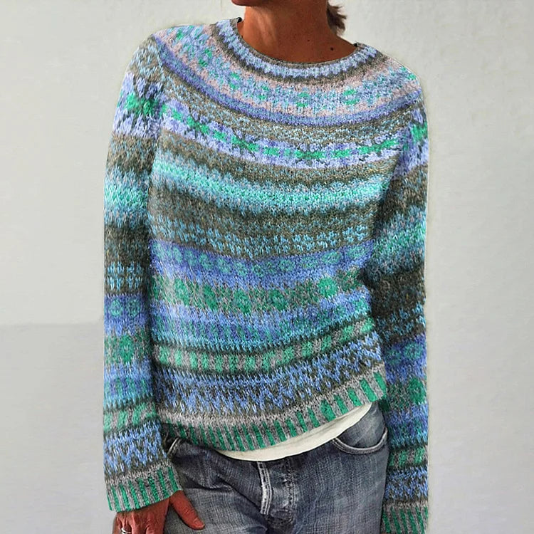 SYLVIE | Pull Maille Chinée Océan Florence