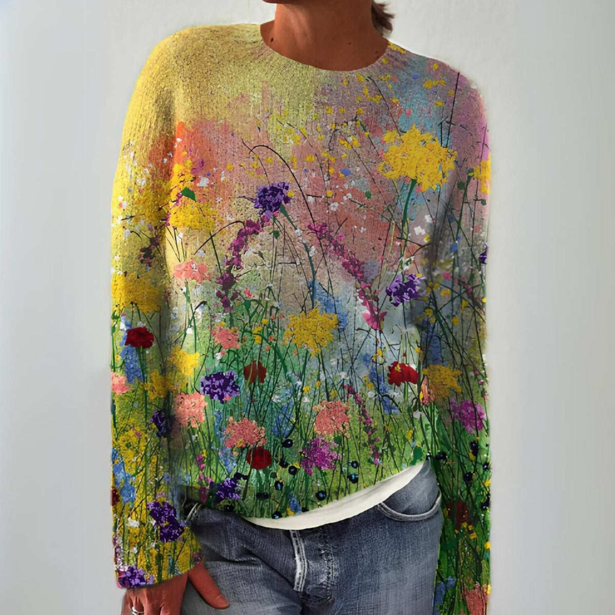 SYLVIE | Pull Maille Prairie Fleurie Manon