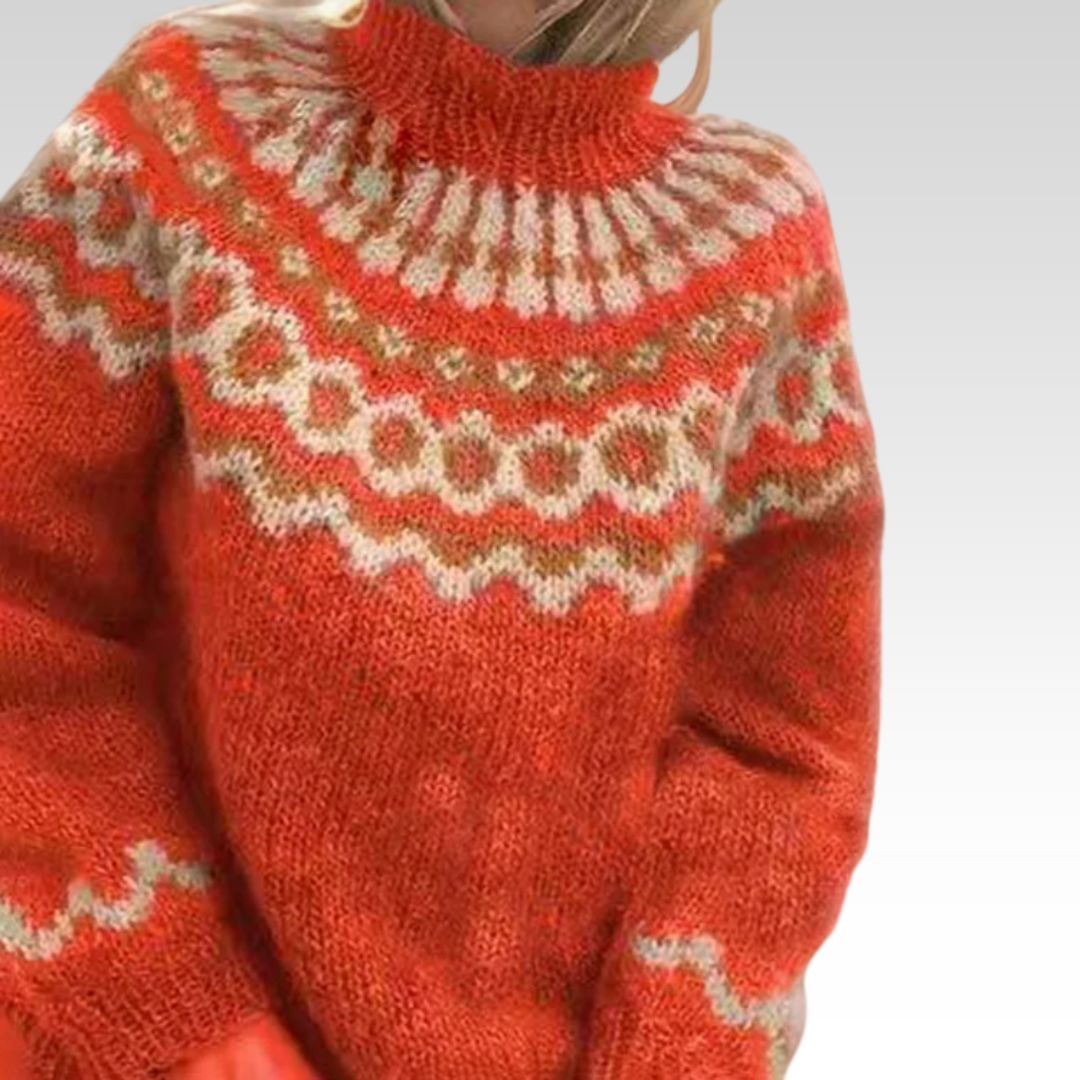 SYLVIE | Pull Col Montant Jacquard Christine