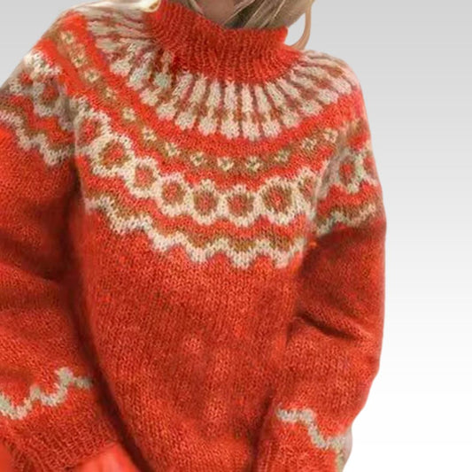 SYLVIE | Pull Col Montant Jacquard Christine