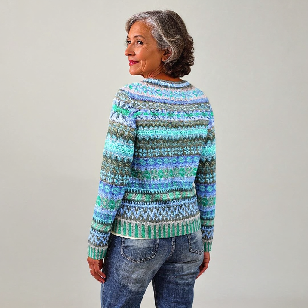 SYLVIE | Pull Maille Chinée Océan Florence