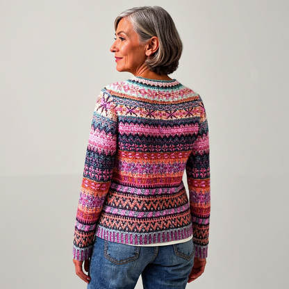 SYLVIE | Pull Maille Chinée Rose Élina