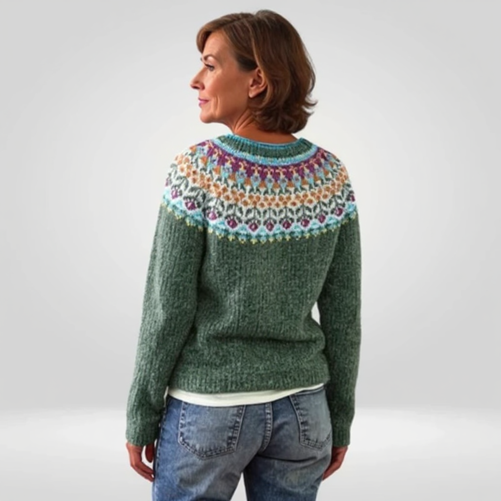 SYLVIE | Pull Maille Vert Sauge Véronique