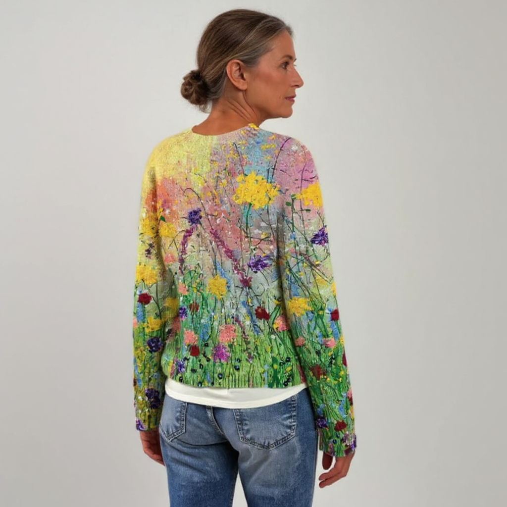 SYLVIE | Pull Maille Prairie Fleurie Manon