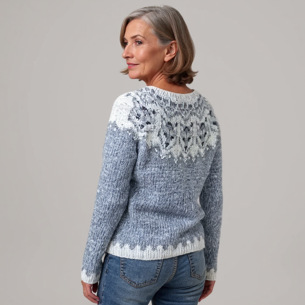 SYLVIE | Pull Maille Empiècement Givré Léa