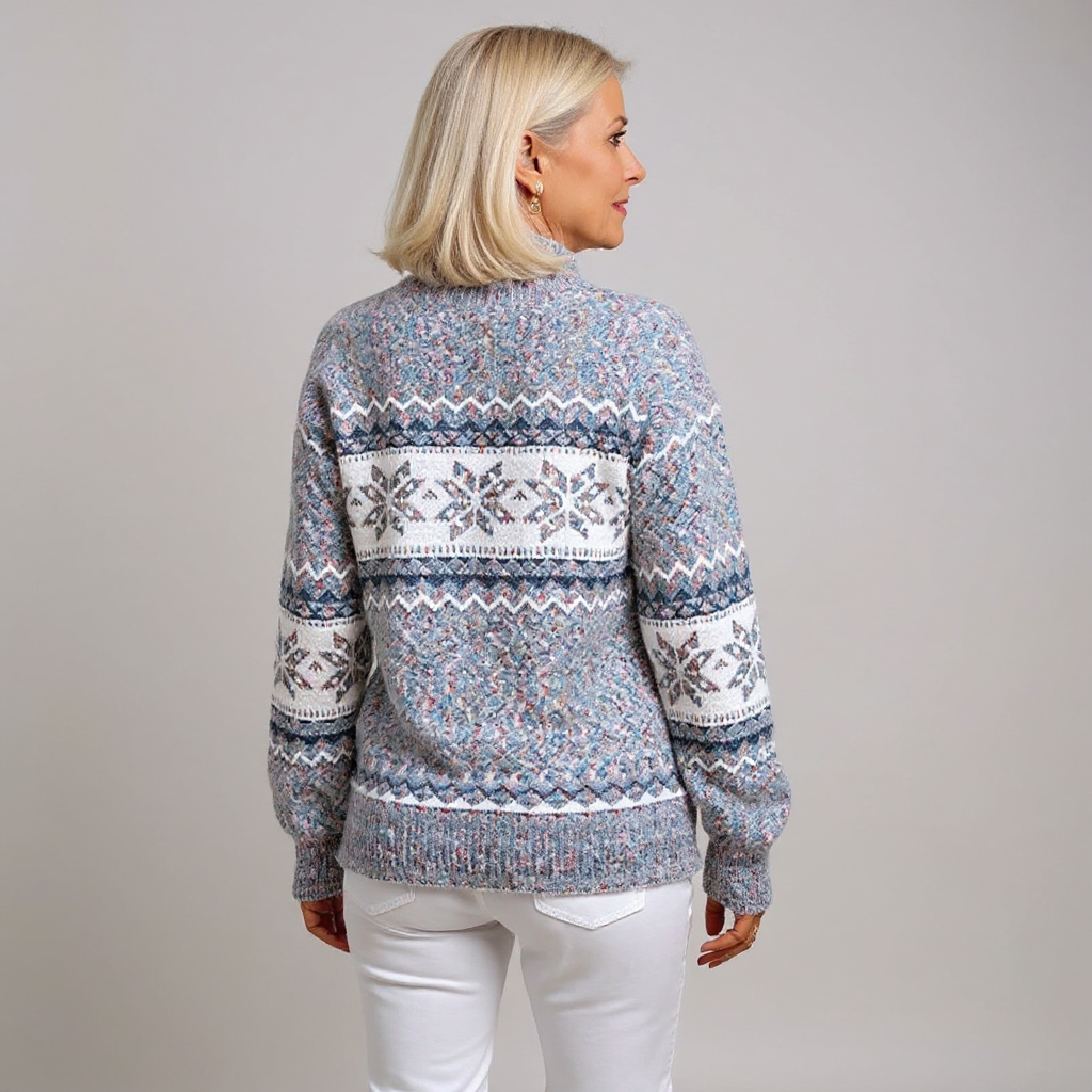 SYLVIE | Pull Col Montant Flocons Margot