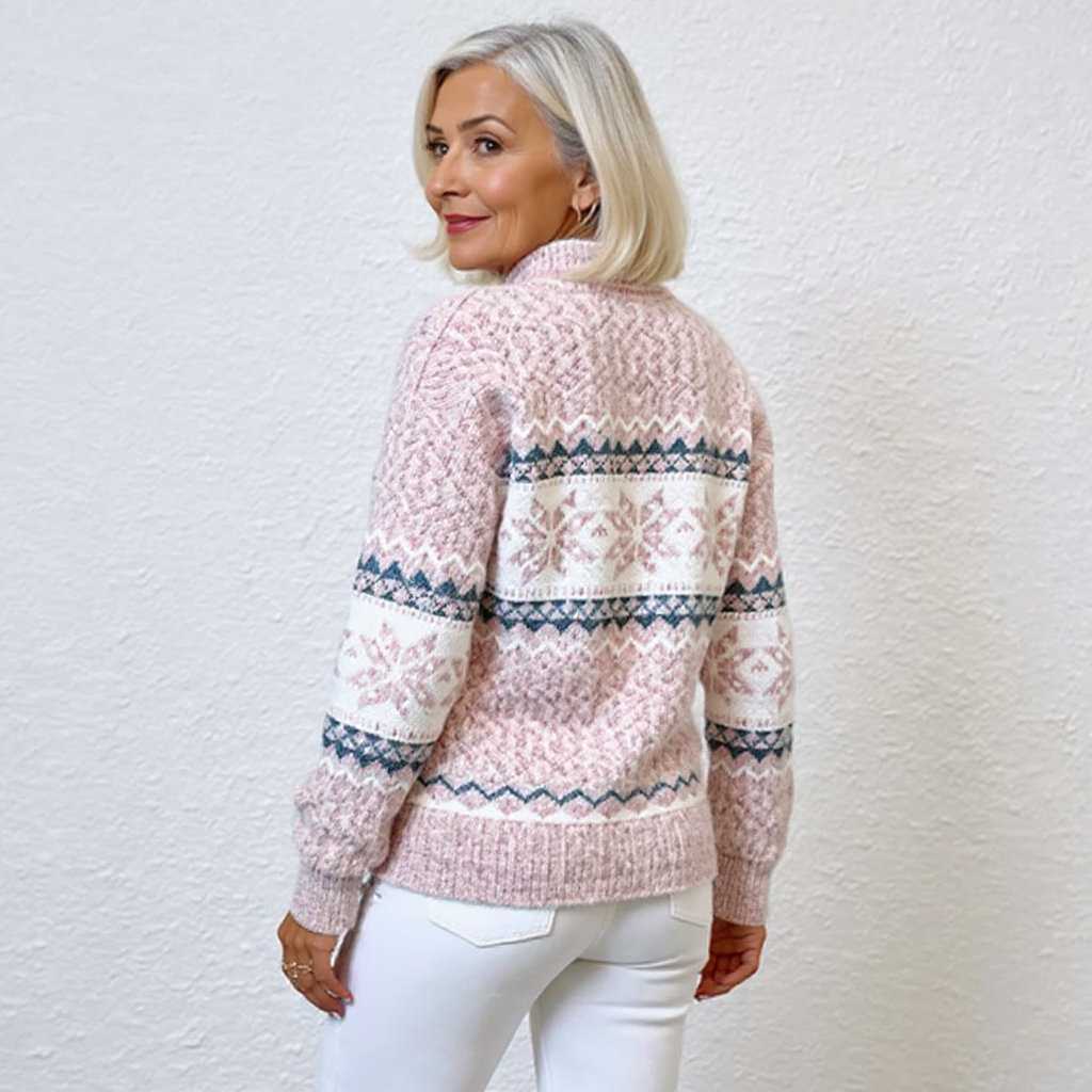 SYLVIE | Pull Col Montant Flocons Margot