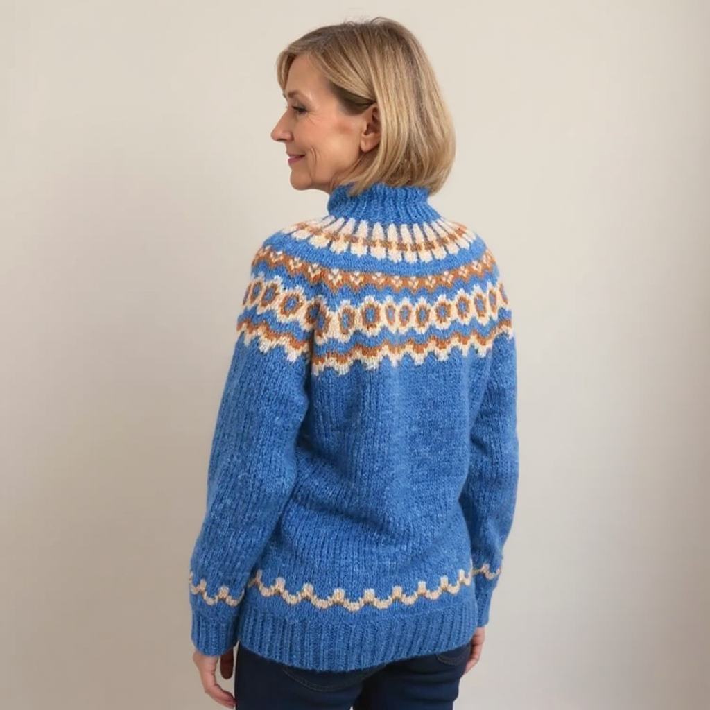SYLVIE | Pull Col Montant Jacquard Christine