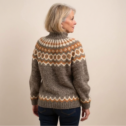 SYLVIE | Pull Col Montant Jacquard Christine