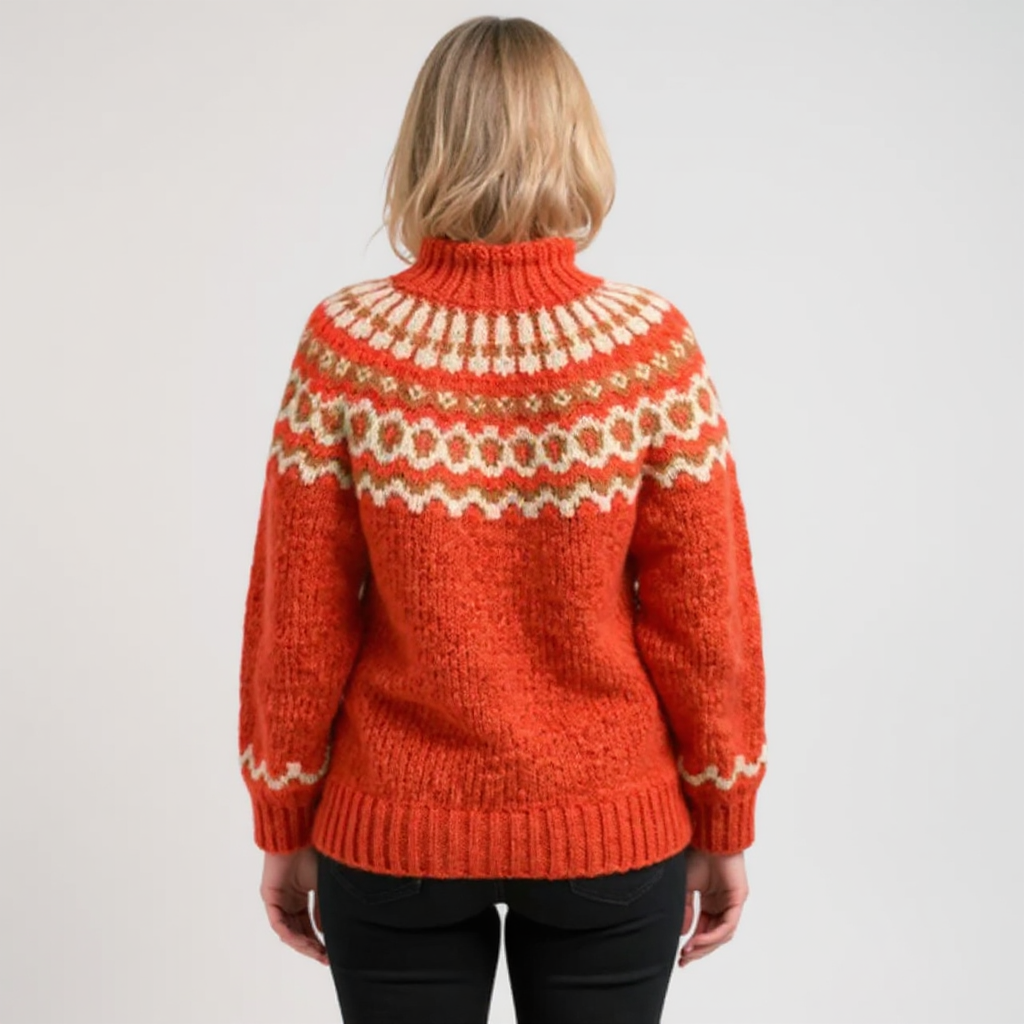 SYLVIE | Pull Col Montant Jacquard Christine