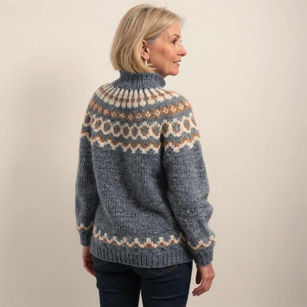 SYLVIE | Pull Col Montant Jacquard Christine