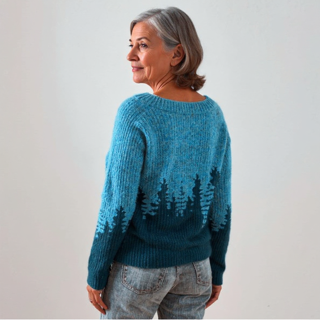 SYLVIE | Pull Maille Motif Forêt Brigitte