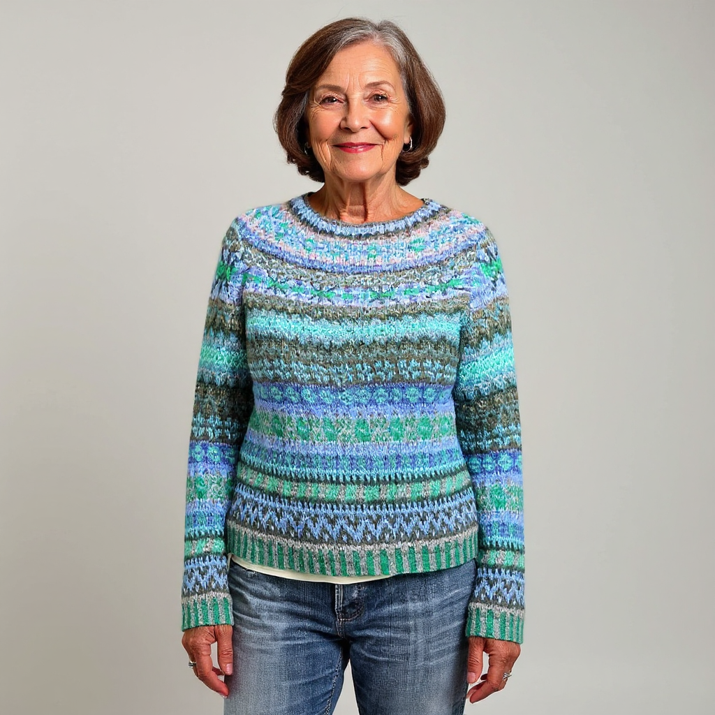 SYLVIE | Pull Maille Chinée Océan Florence