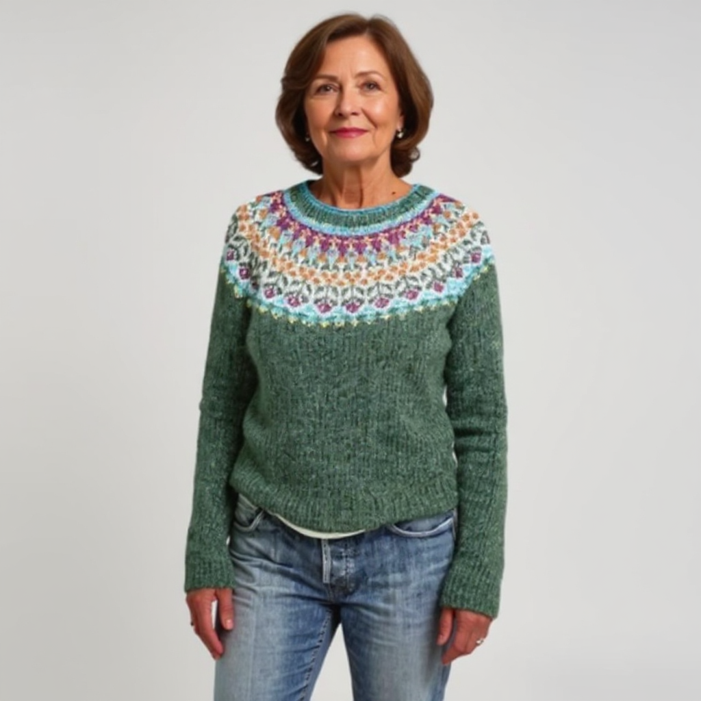 SYLVIE | Pull Maille Vert Sauge Véronique