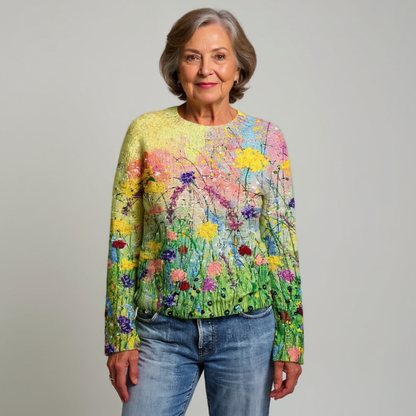 SYLVIE | Pull Maille Prairie Fleurie Manon