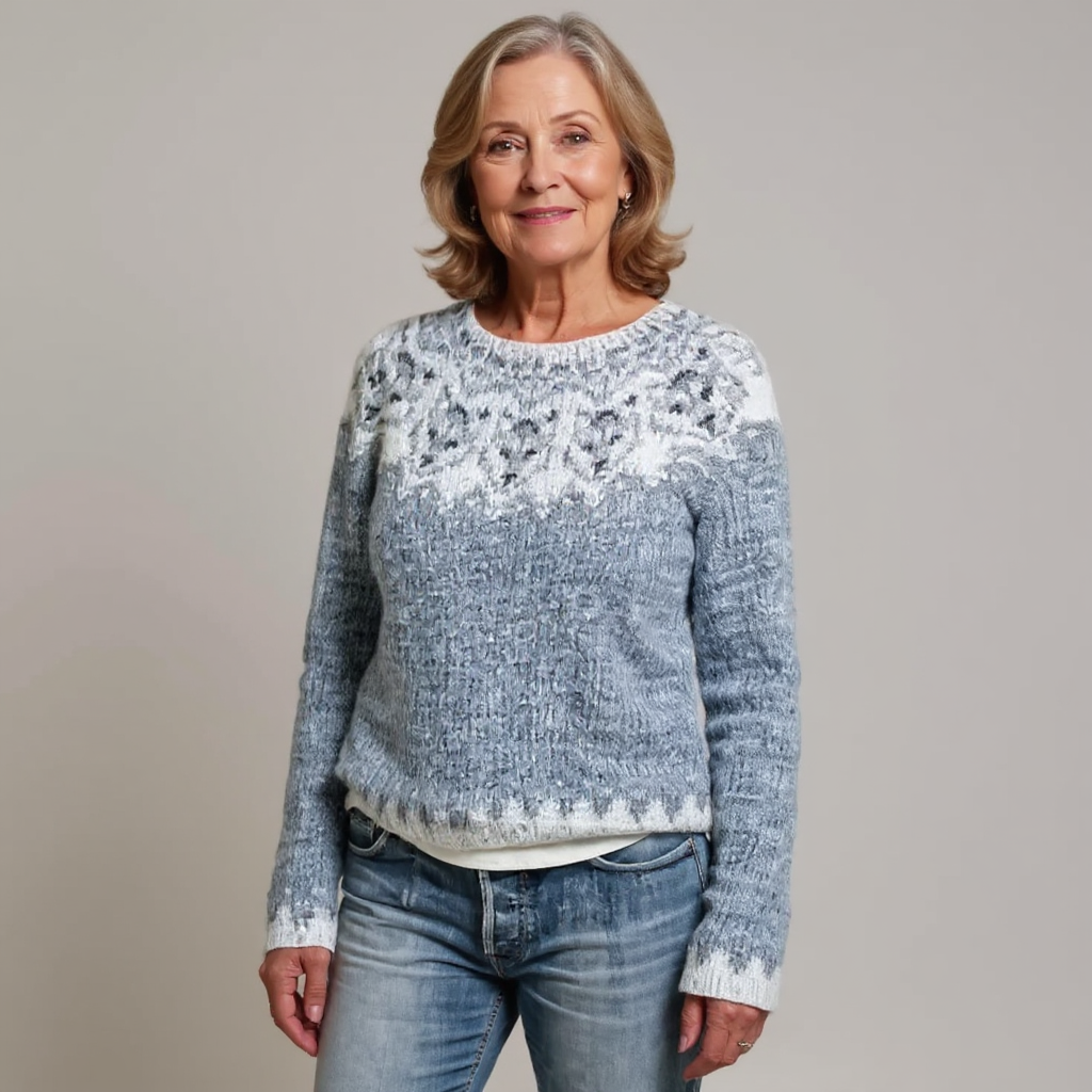 SYLVIE | Pull Maille Empiècement Givré Léa