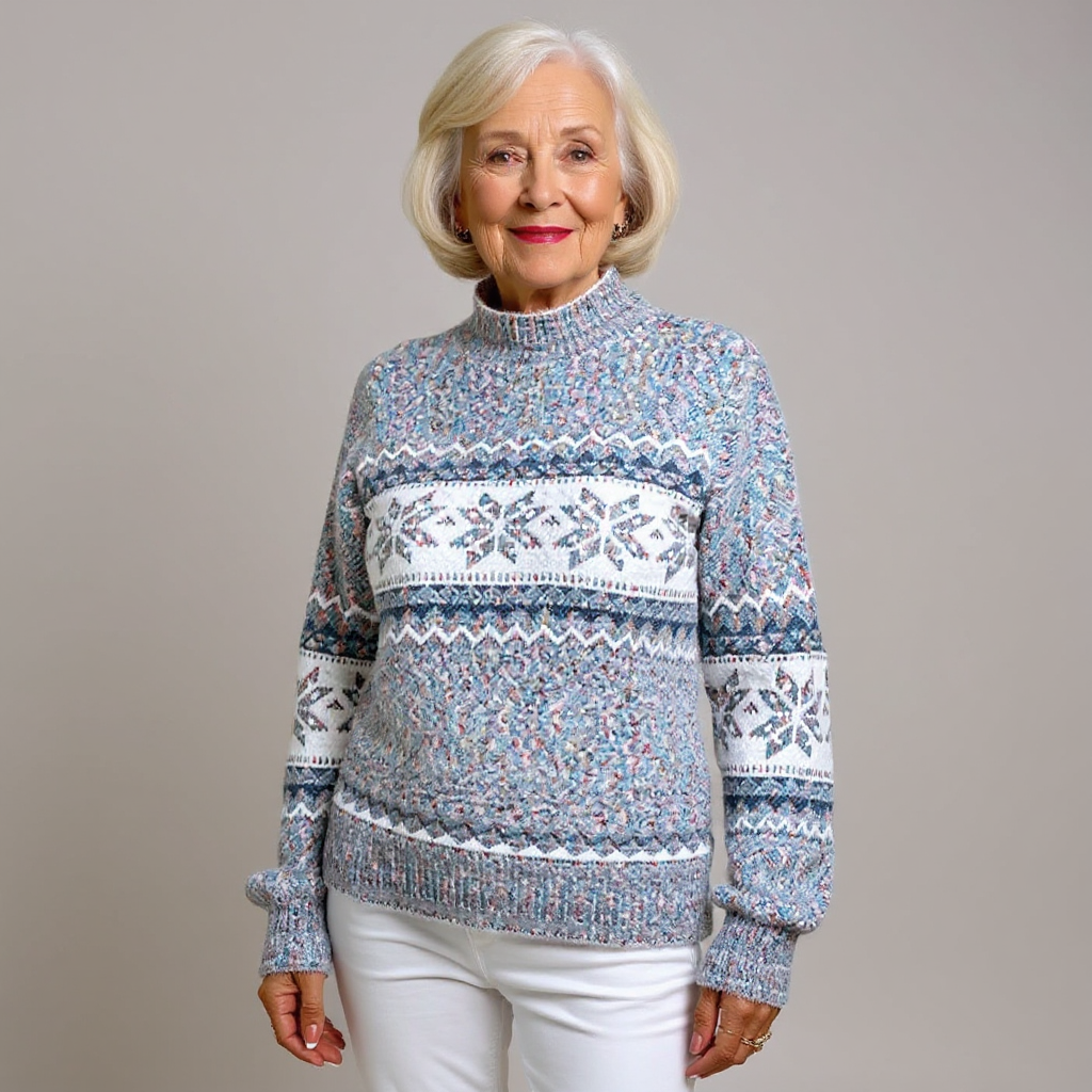SYLVIE | Pull Col Montant Flocons Margot