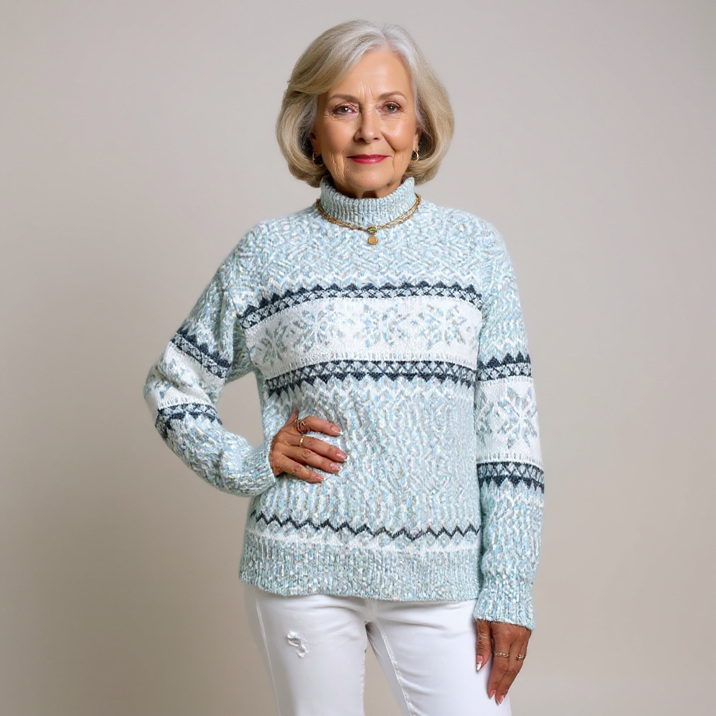 SYLVIE | Pull Col Montant Flocons Margot