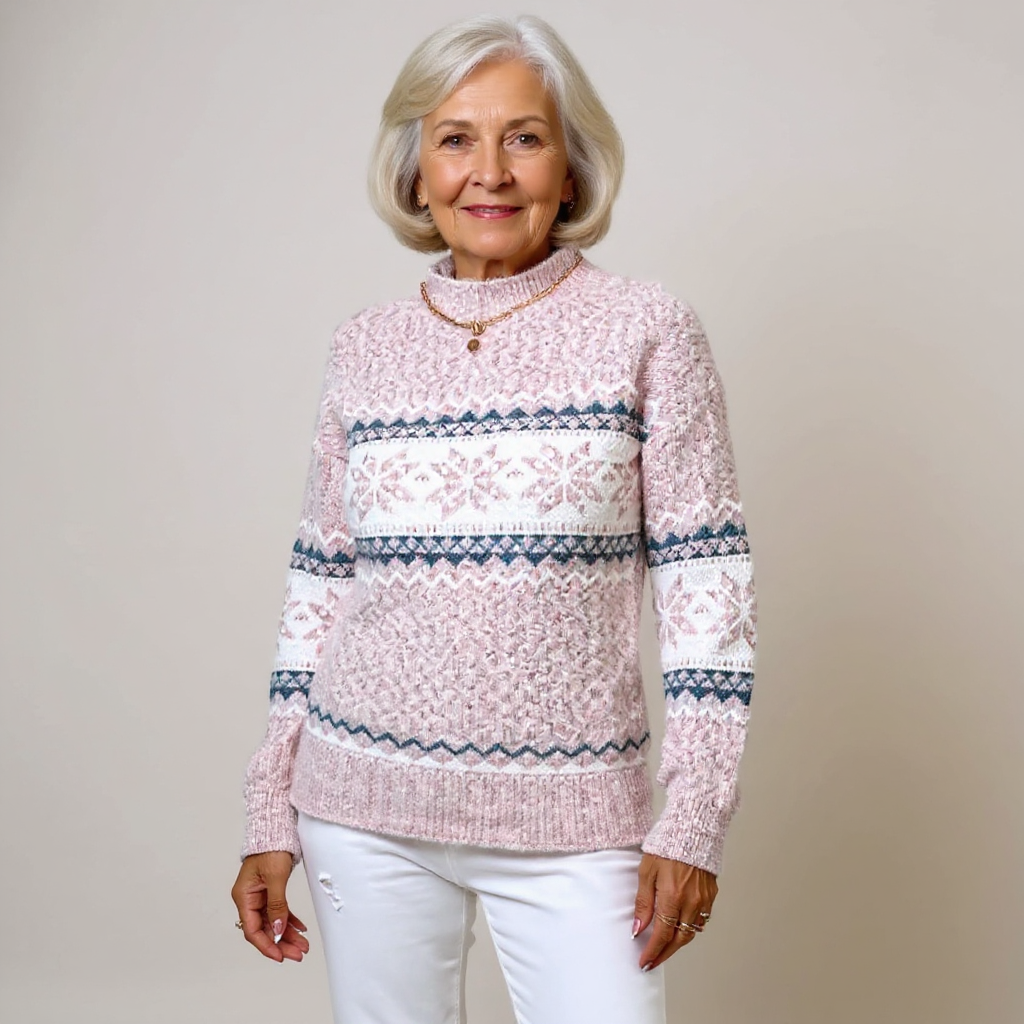 SYLVIE | Pull Col Montant Flocons Margot
