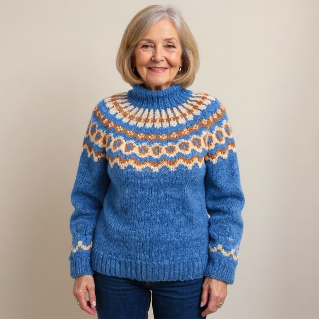 SYLVIE | Pull Col Montant Jacquard Christine