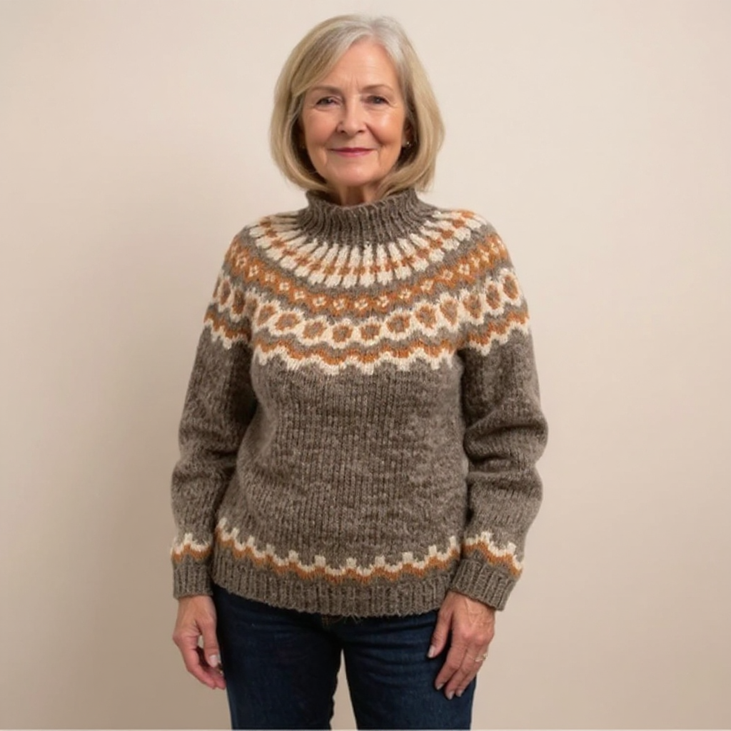 SYLVIE | Pull Col Montant Jacquard Christine