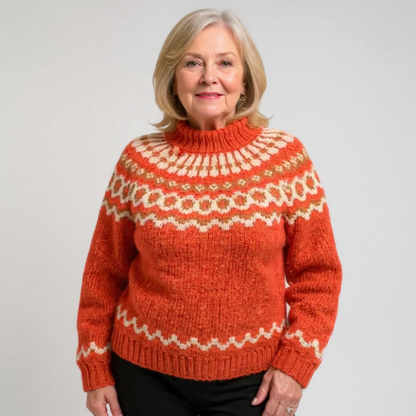 SYLVIE | Pull Col Montant Jacquard Christine