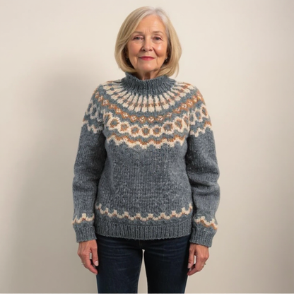 SYLVIE | Pull Col Montant Jacquard Christine