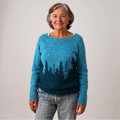 SYLVIE | Pull Maille Motif Forêt Brigitte