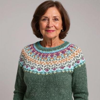 SYLVIE | Pull Maille Vert Sauge Véronique