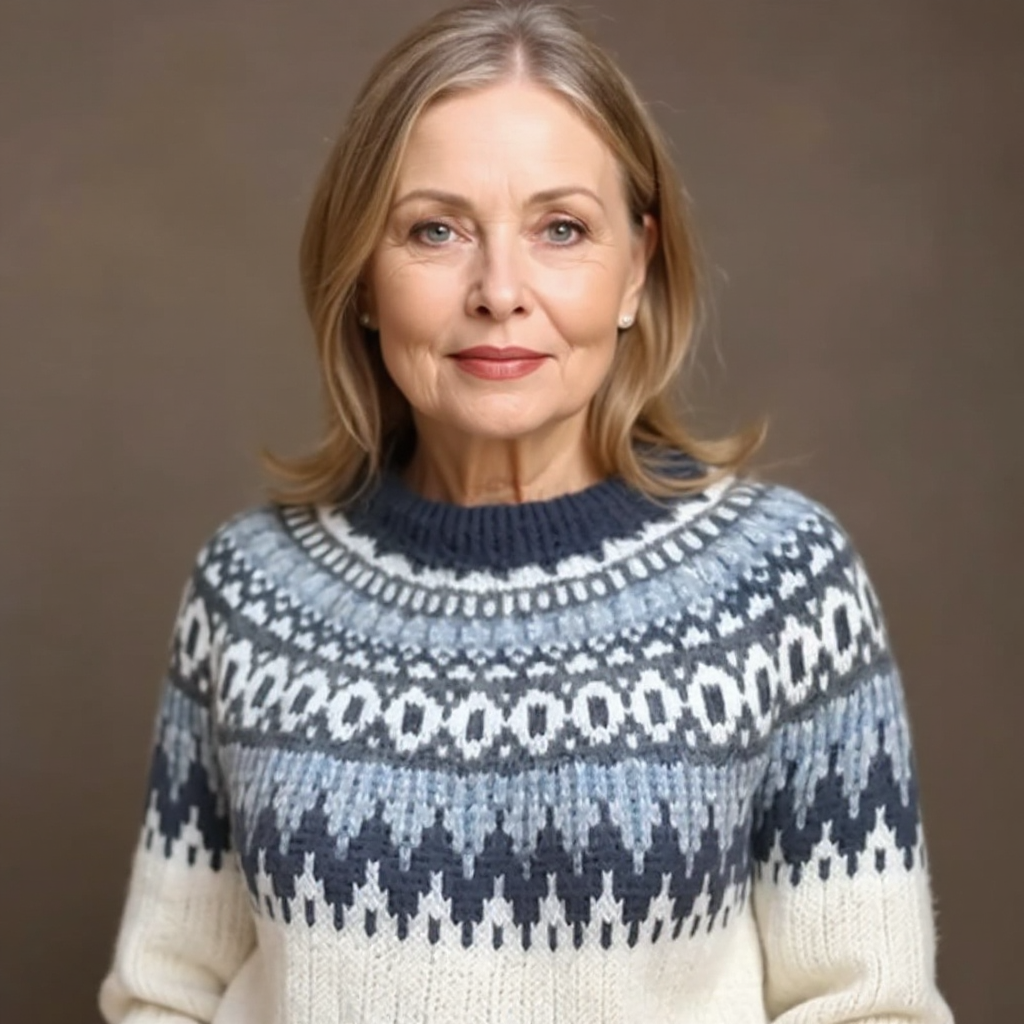 SYLVIE | Pull Maille Écru Empiècement Marine Pauline