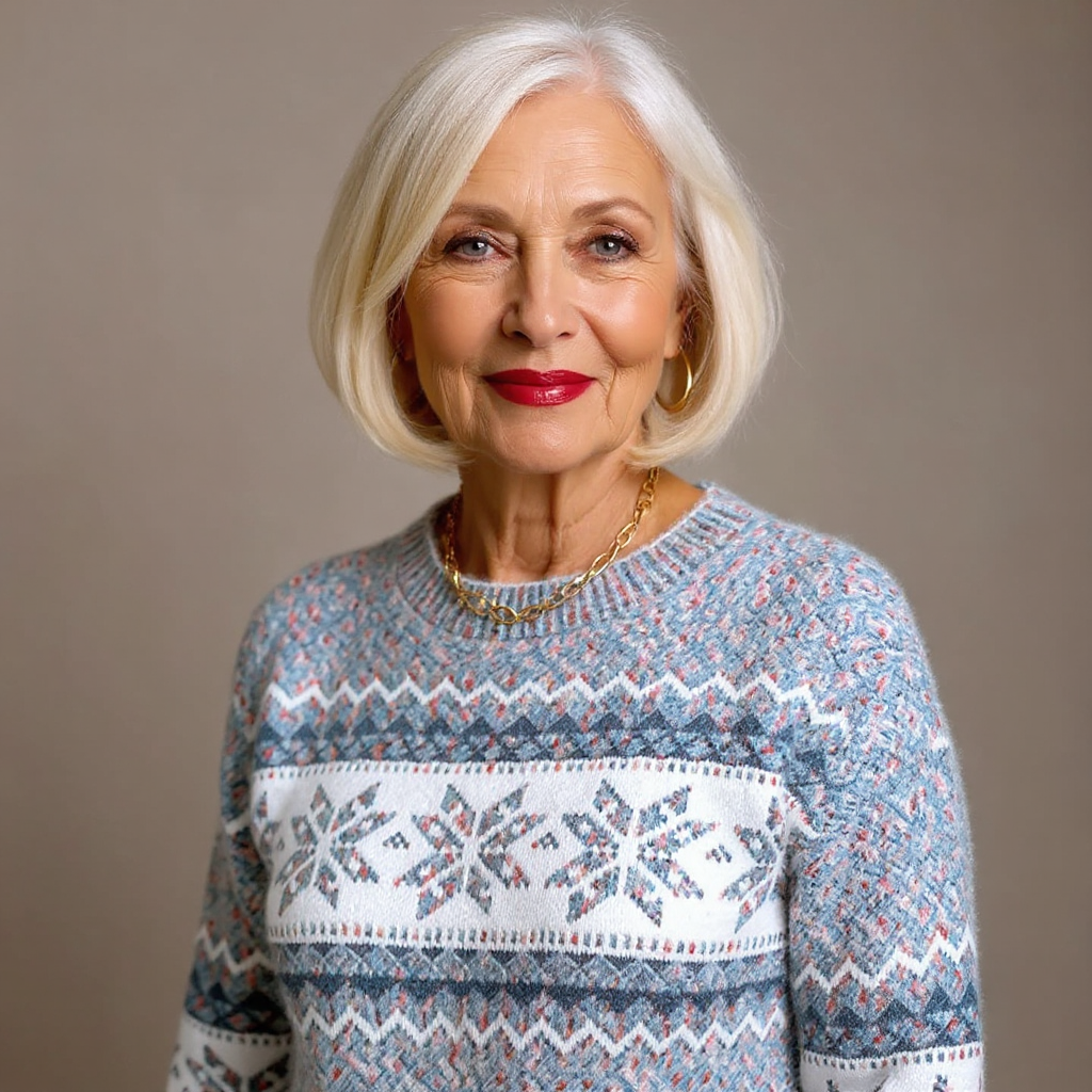 SYLVIE | Pull Col Montant Flocons Margot
