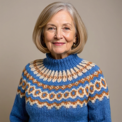 SYLVIE | Pull Col Montant Jacquard Christine