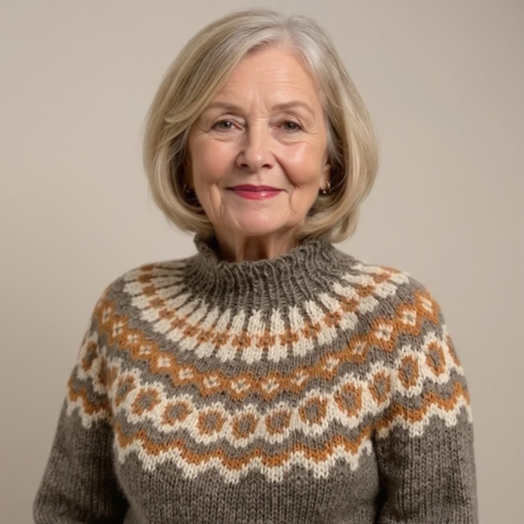SYLVIE | Pull Col Montant Jacquard Christine
