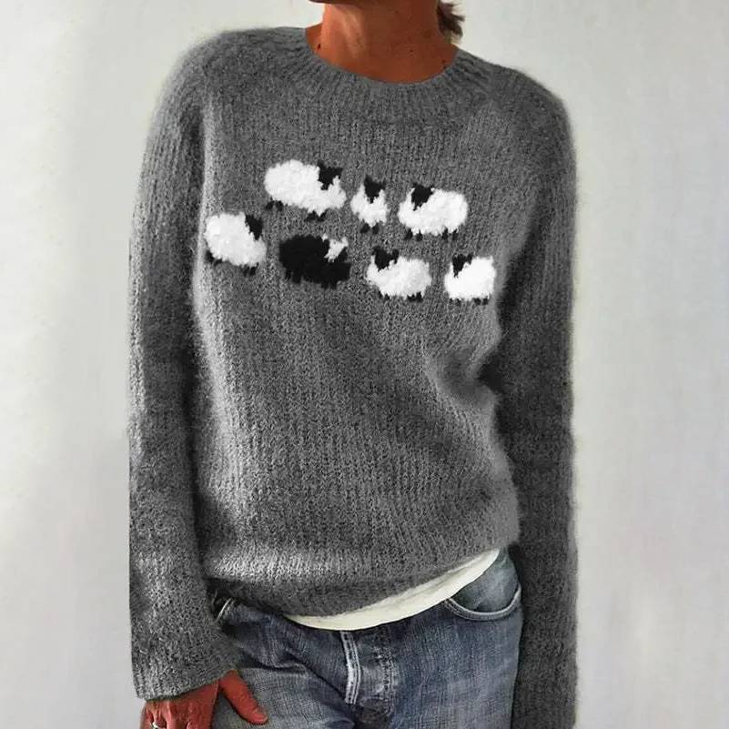 SYLVIE | Pull Maille Petits Moutons Lucie
