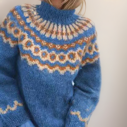 SYLVIE | Pull Col Montant Jacquard Christine