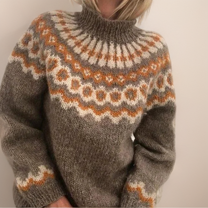 SYLVIE | Pull Col Montant Jacquard Christine