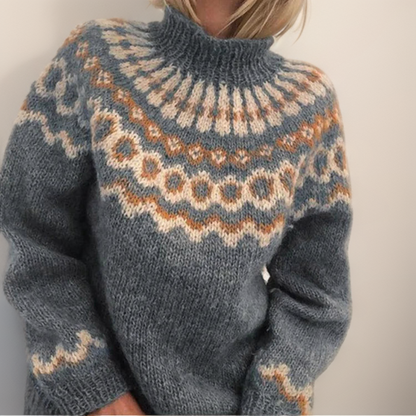 SYLVIE | Pull Col Montant Jacquard Christine